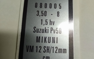 Suzuki PV 81-93 tyyppikilpi tarra 080005