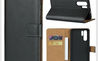 Huawei P30 Pro - Musta Premium lompakko-suojakuori #25016
