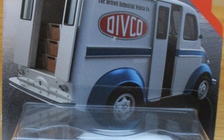 Divco Milk Truck Van 4 door White-Blue Matchbox Moving Parts