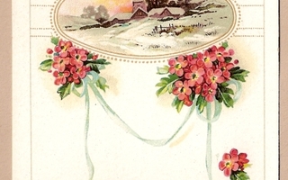 Maisema soikiossa kukat käyttämätön kortti