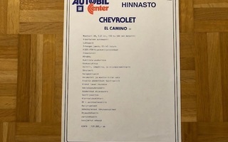 Hinnasto Chevrolet El Camino 1987/1988. Esite