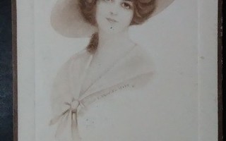 Kaunis Nainen Mainos Kalenterivuosi kortti 1913 ALE!