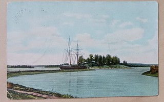 Rättijärvi, purjelaiva Saimaan kanavalla, p. 1909