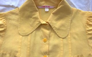 VINTAGE 70s keltainen a-linjainen paita 70-luvun retro XS S