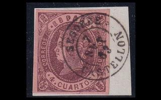 Espanja 50 o Isabella II 4 Cs leikkeellä (1862)