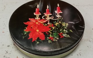 Peltipurkki ( joulutähti ja kynttilät )