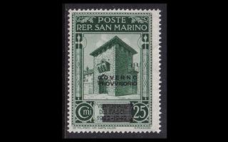 San Marino 295 ** Väliaikainen hallitus 25C (1943)