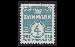 Tanska 197_I ** Aaltoviiva 4 öre (1933)