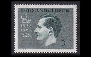 Liechtenstein 427 ** Prinssi Franz Joseph 25v vallassa (1963