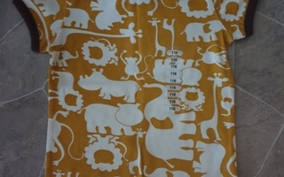 UUSI Lindexin "Viidakoneläimet"-T-paita, 116 cm