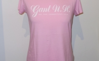 S (36) - Gant pinkki T-paita valkoisella printillä * UUSI