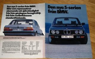 1982 BMW 500-sarja esite - 8 sivua - KUIN UUSI