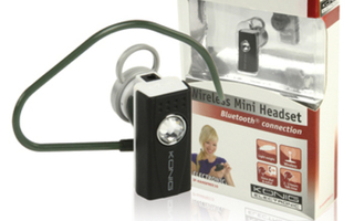 König Bluetooth Mini Headset, 10m, 27x13x8mm, musta *UUSI*