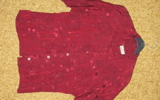 Naisten viininpunainen paitapusero pitkähihainen 36 !