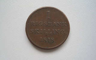 TANSKA 1 RIGSBANKSKILLING 1818.  155