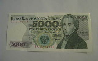 Puola 5000 zloty 1988 Chopin