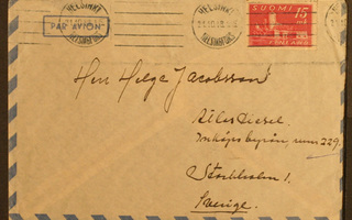 # 19122 # Kirje lp Helsinki -> Ruotsi - M-30 15mk