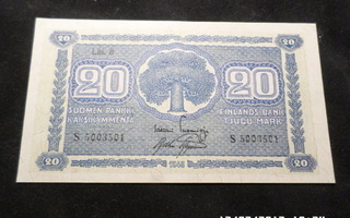 20  mk 1945    Litt.  B  S 5003501  TUO /  Aas   Taittamaton