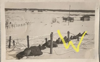 Valokuva RUK 1926 talvikurssi syöksyryhmäl läpi esteiden