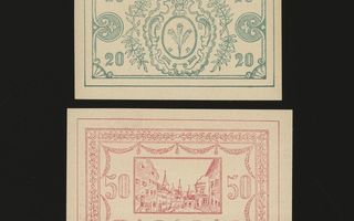 Itävalta Notgeld 20, 50 Heller, Sarleinsbach 1920