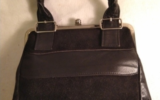 Musta vintage nahka käsilaukku