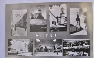 VANHA Postikortti Viipuri Rautatie Asema ym 1930-l