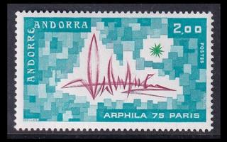 Andorra Fr 269 ** Postimerkkinäyttely ARPHILA (1975)