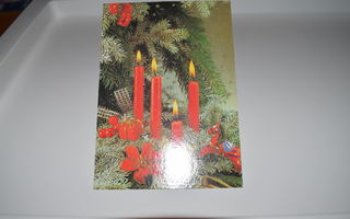 postikortti (A) joulukuusi kynttilä