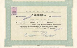 1964 Rymättylän Säilyke Oy, Naantali osakekirja