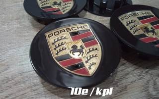 Porsche vannekeskiöt / Kulta-Mustat / 75mm