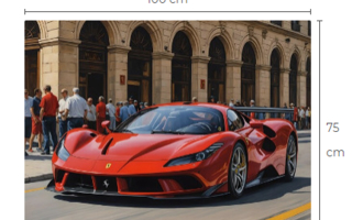 Uusi Ferrari alumiinitaulu koko 75 cm x 100 cm