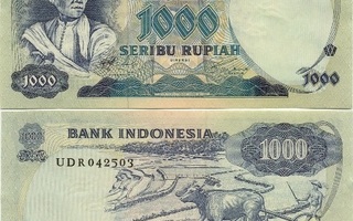 Indonesia 1000 Rupiah 1975 UNC, P-113, UNC
