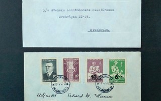 R-kuori Ilmaposti Tanskaan 1947, Sibelius FDC