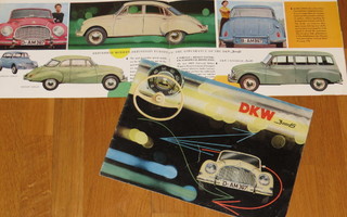 1956 DKW 3=6 esite - KUIN UUSI - 12 sivua