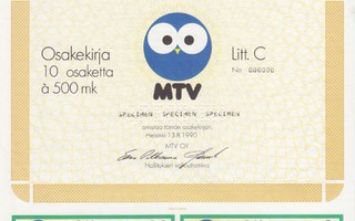 1990 MTV Oy spec, Helsinki osakekirja