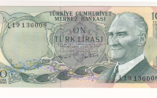 Turkki 10 Lira v.1976 UNC P-186