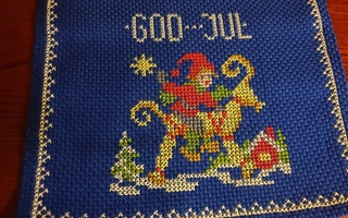 Joululiina "GOD JUL" sininen, 78 x  26 cm, UUSI