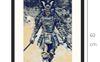 Samurai taulu kehystettynä