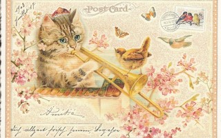 Kissa soittaa pasuunaa (Tausendschön-kortti)