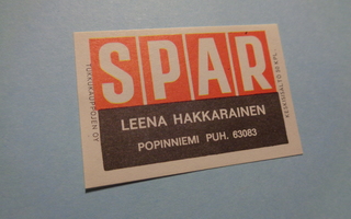 TT-etiketti Spar Leena Hakkarainen, Popinniemi
