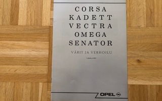 Värikartta Opel Senator - Omega - Vectra - Kadett. 1989/1990