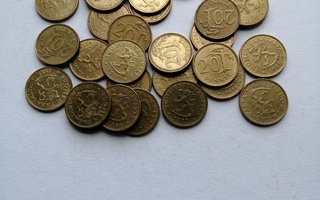 20 penniä 1963-1989 AlPr 27 kpl erilaisia, hyväkuntoisia