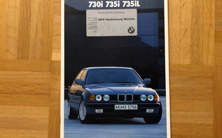 Esite BMW E32 7-sarja 730i - 735i - 735iL vuodelta 1986