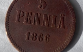 5 penniä 1868