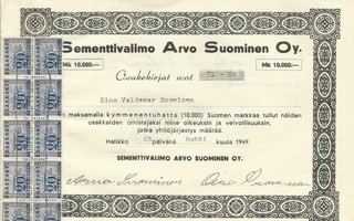 1949 Sementtivalimo Arvo Suominen Oy, Halikko osakekirja