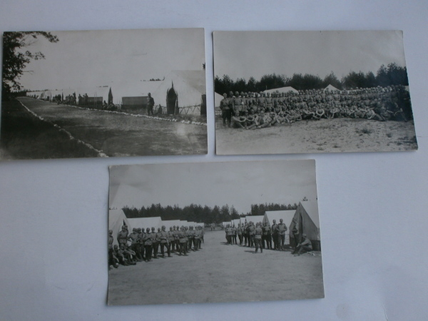 Perkjärvi 1929, reserv. harj. leiri, 3 mv valokuvaa 