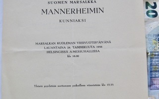 VANHA Ohjelma Muistojuhla Mannerheim 1956