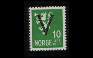 Norja 242y ** V-merkki 10 öre ei vesileimaa (1941)