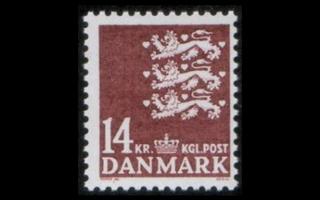 Tanska 756 ** Vaakuna 14 kr ruskea (1982)