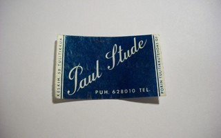 TT-etiketti Paul Stude (Hki)
